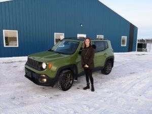 Faith S with her Jeep Renegade Danwheels helped find